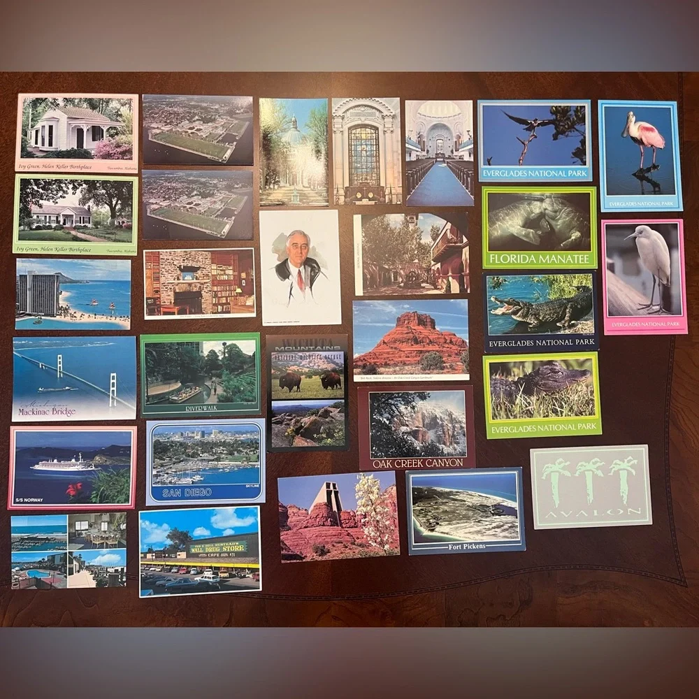 Lot of 63 Postcards Vintage Linen Chrome US Sites Cities Posted Unposted